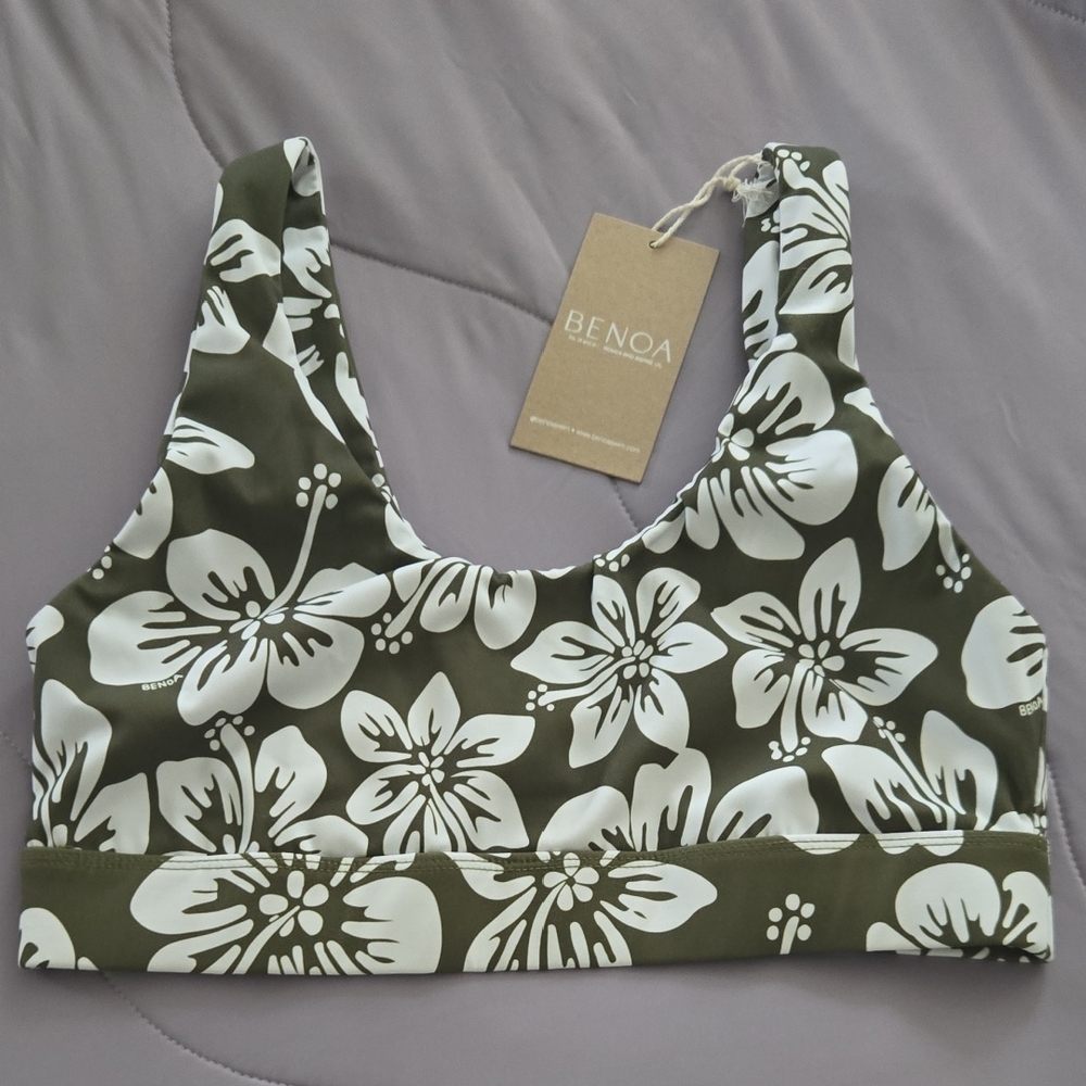 Benoa - Sports Bra - Green Batik
